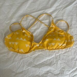 Carve Designs Yellow and White Bikini Top